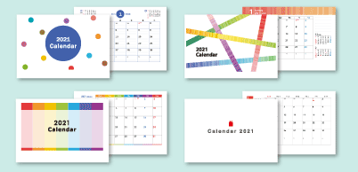 表紙はそれぞれのカレンダーデザインに合わせて厳選