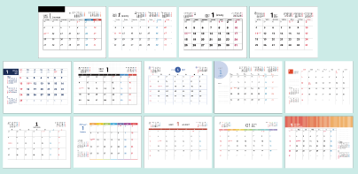 カレンダー部分のデザインは14種類
